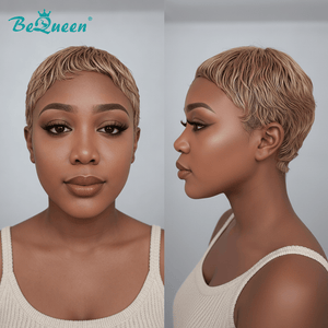 BeQueen Wig PIXIE WIGS Bequeen Blonde Color Pixie Wave Small Head Wig