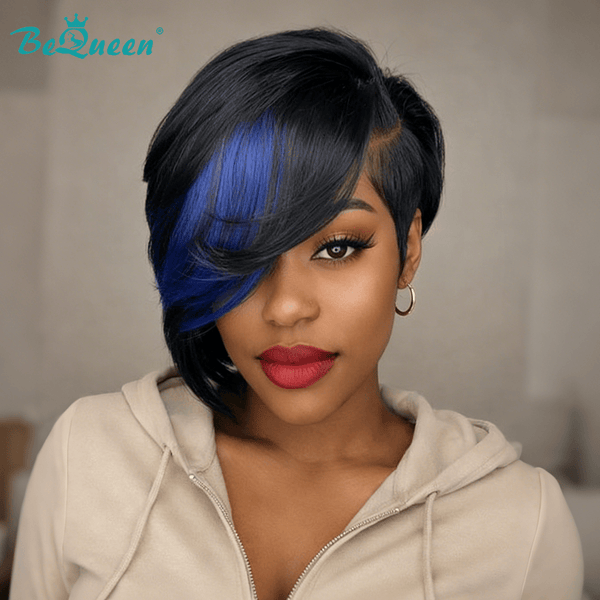 BeQueen Wig PIXIE WIGS Bequeen Blue Color Short Cut Pixie Wig