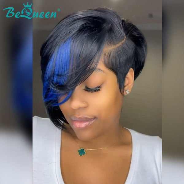 BeQueen Wig PIXIE WIGS Bequeen Blue Color Short Cut Pixie Wig