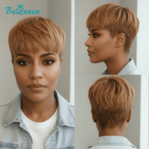 BeQueen Wig PIXIE WIGS Bequeen Bronze Color Pixie Short Cut Wig