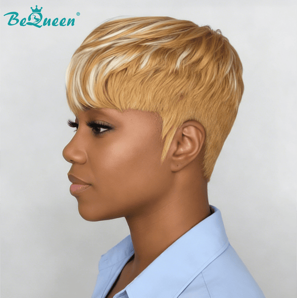 BeQueen Wig PIXIE WIGS Bequeen Bronze Mixed Platinum Natrual Style Pixie Wig