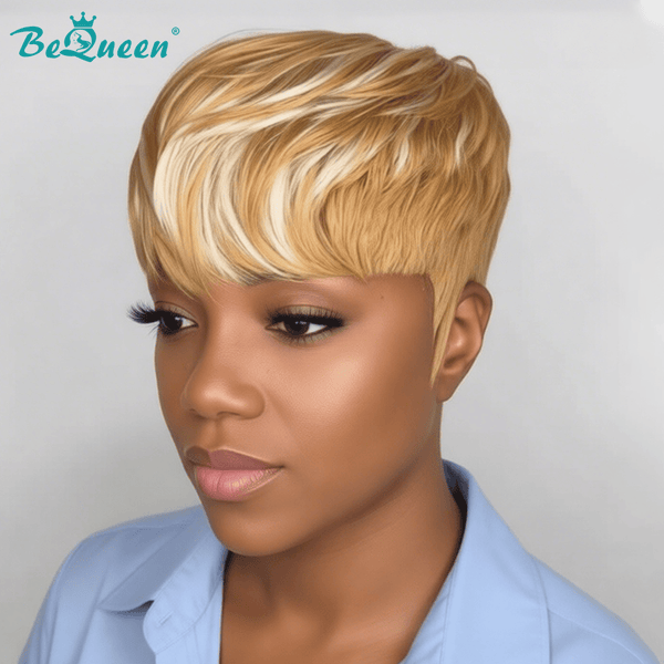 BeQueen Wig PIXIE WIGS Bequeen Bronze Mixed Platinum Natrual Style Pixie Wig