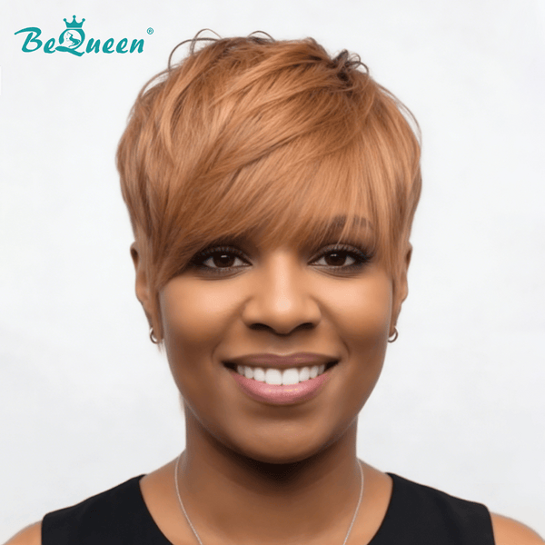 BeQueen Wig PIXIE WIGS Bequeen Bronze Natrual Style Pixie Short Cut Wig-1