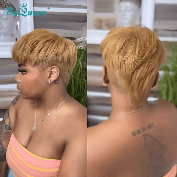 BeQueen Wig TOPPER & MOHAWK Bequeen Bronze Special Style Short Cut Topper
