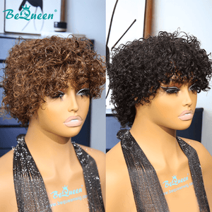 BeQueen Wig PIXIE WIGS Bequeen Brown Curly Pixie Wig