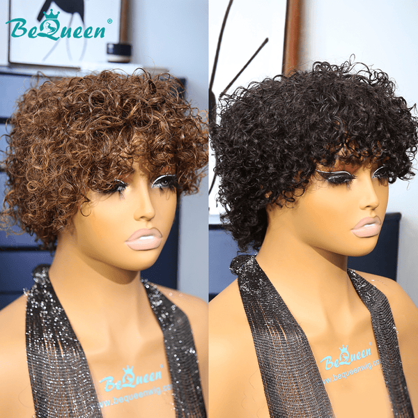 BeQueen Wig PIXIE WIGS Bequeen Brown Curly Pixie Wig