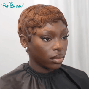 BeQueen Wig PIXIE WIGS Bequeen Brown Short Cut Machine Made Wig