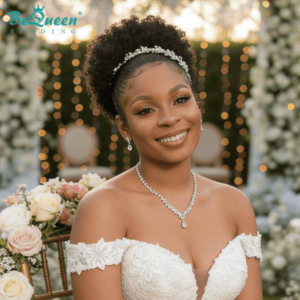 BeQueen Wig WEDDING WIG Bequeen Cathedral Veil with Floral Embroidery Wedding Wig