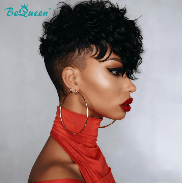 BeQueen Wig TOPPER & MOHAWK Bequeen Chic 1B Wave Style Topper