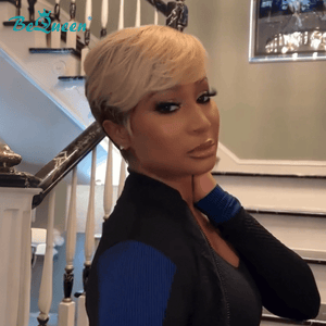 BeQueen Wig PIXIE WIGS Bequeen Chic Blonde Short Cut Special Wave Pixie Wig