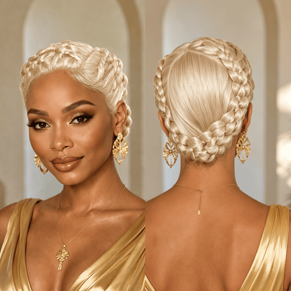 BeQueen Wig FULL LACE WIG Blonde Bequeen Chic Elegant Braid 100% Human Hair Full Lace Wig-1