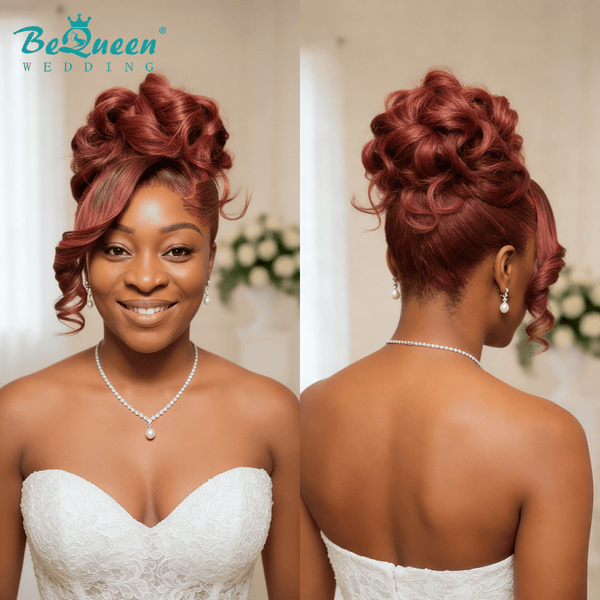 BeQueen Wig WEDDING WIG Bequeen Chic Reddish Brown Natrual Wave Wedding Wig