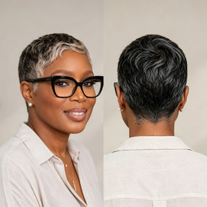 BeQueen Wig PIXIE WIGS Bequeen Chic Scalp Salt And Pepper Natural Pixie Wig