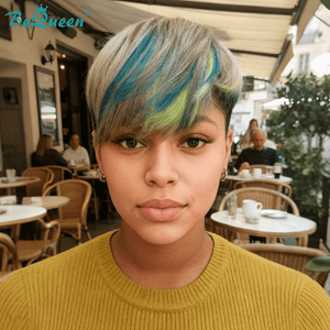 BeQueen Wig TOPPER & MOHAWK Bequeen Colorful Mixed Style Short Cut Topper