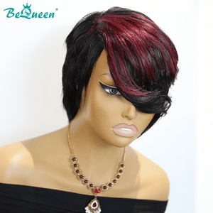 BeQueen Wig Mullet Wig Bequeen Crimson Edge Short Mullet Wig