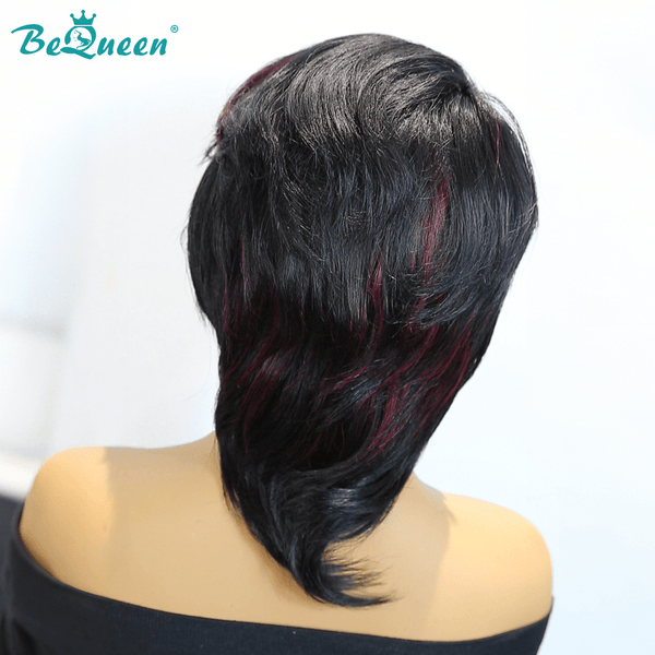 BeQueen Wig Mullet Wig Bequeen Crimson Edge Short Mullet Wig