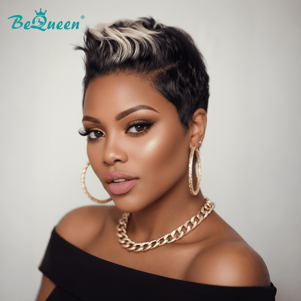 BeQueen Wig FULL LACE WIG Bequeen Curly 1B Pixie Cut Sexy Style Full Lace Wig