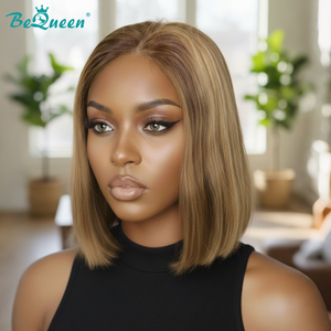 BeQueen Wig Luxurious Customized Wigs Bequeen Dark Ash Blonde Fashion Color Sexy Bob Wig
