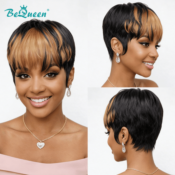 BeQueen Wig PIXIE WIGS Bequeen Designer Wig Machine Made Short Cut Pixie Wig