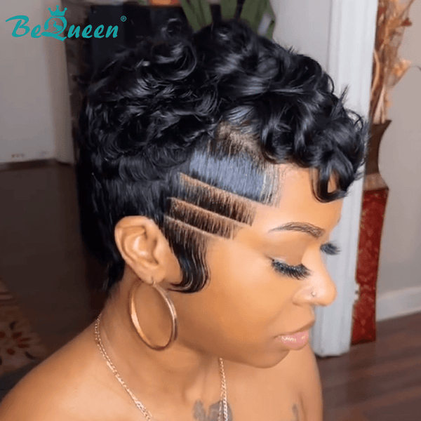 BeQueen Wig PIXIE WIGS Bequeen Edgy Cut Finger Wave Pixie Wig