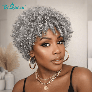 BeQueen Wig PIXIE WIGS Bequeen Elegance Curly Salt and Pepper Wig