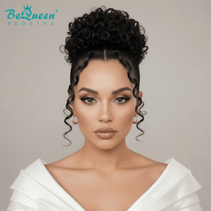 BeQueen Wig WEDDING WIG Bequeen Elegant High Bun Updo with Loose Face-Framing Curly Wedding Wig-1