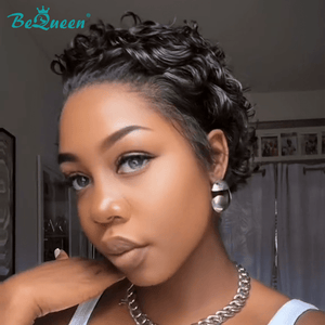 BeQueen Wig PIXIE WIGS Bequeen Elegant Side Part Finger Wave Lace Wig