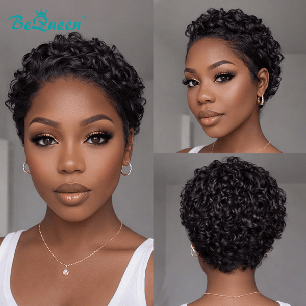 BeQueen Wig PIXIE WIGS Bequeen Elegant Side Part Finger Wave Lace Wig