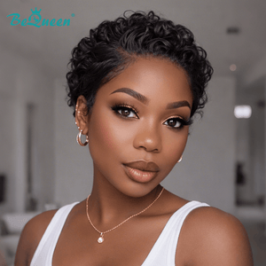 BeQueen Wig PIXIE WIGS Bequeen Elegant Side Part Finger Wave Lace Wig