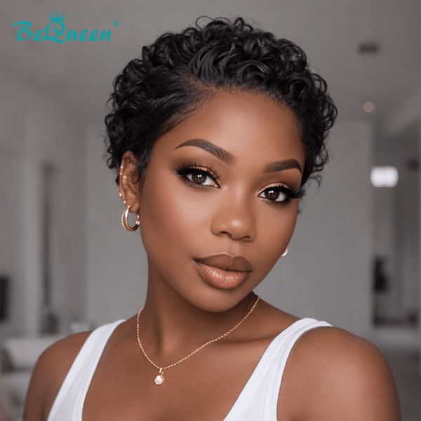 BeQueen Wig PIXIE WIGS Bequeen Elegant Side Part Finger Wave Lace Wig