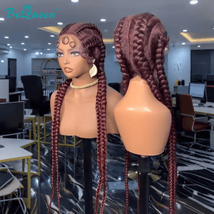 BeQueen Wig FULL LACE WIG Bequeen Fashion Braid Purple Full Lace Wig