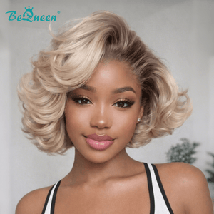 BeQueen Wig Bequeen Fashion Champagne Color Frontal Lace Bob Wig