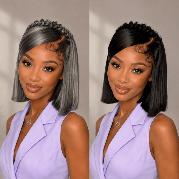 BeQueen Wig Sexy Braid Lace Wig Bequeen Fashion Siren Black Bob Braid Frontal Lace Wig