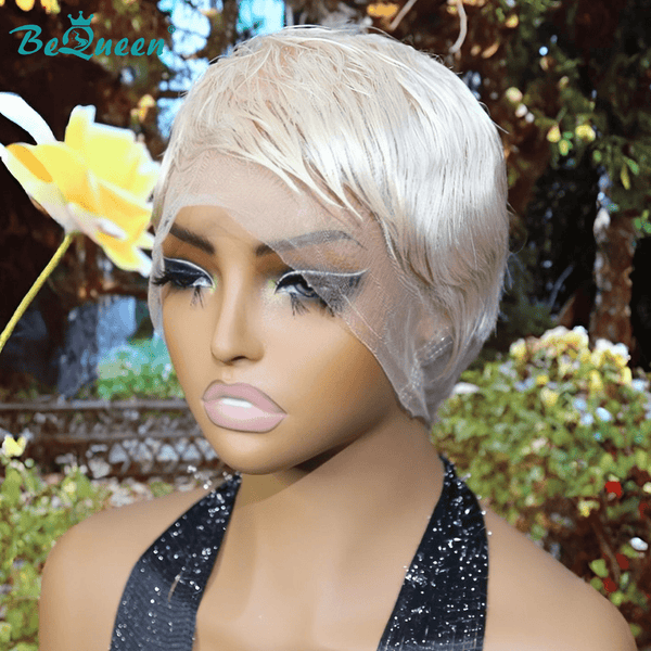 BeQueen Wig FULL LACE WIG Bequeen Fashion Straight blonde Pixie Cut Full Lace Wig