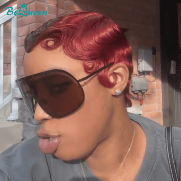 BeQueen Wig PIXIE WIGS Bequeen Finger Wave Short Cut Lace Wig