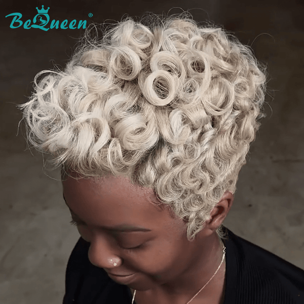 BeQueen Wig FULL LACE WIG Bequeen Full Lace Finger Wave Pixie Cut Wig