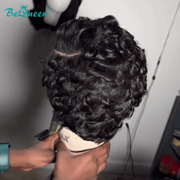 BeQueen Wig PIXIE WIGS Bequeen Full Lace Special Scalp Curly Pixie Wig-2