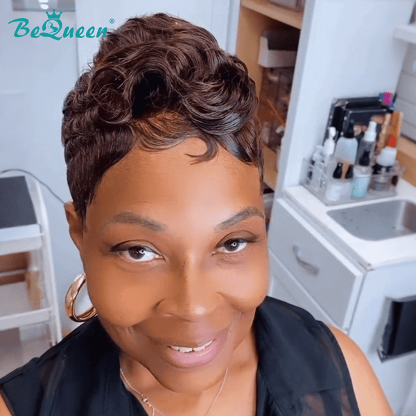BeQueen Wig FULL LACE WIG Bequeen Glamorous Curls Full Lace Short Pixie Cut