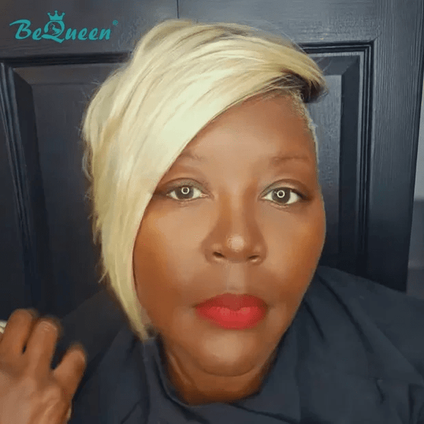 BeQueen Wig TOPPER & MOHAWK Bequeen Gold Side Part Straight Topper