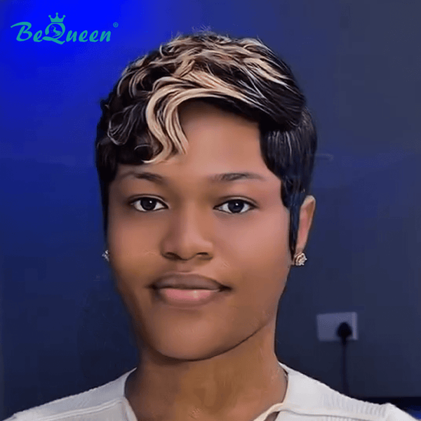 BeQueen Wig PIXIE WIGS Bequeen Golden Chic Pixie Machine Made Wig
