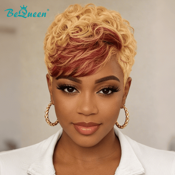 BeQueen Wig PIXIE WIGS Bequeen Golden Highlight Red Finger Wave Pixie Wig