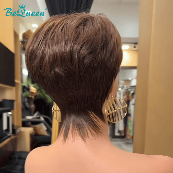 BeQueen Wig PIXIE WIGS Bequeen Highlight 613 Brown Pixie Short Cut Wig