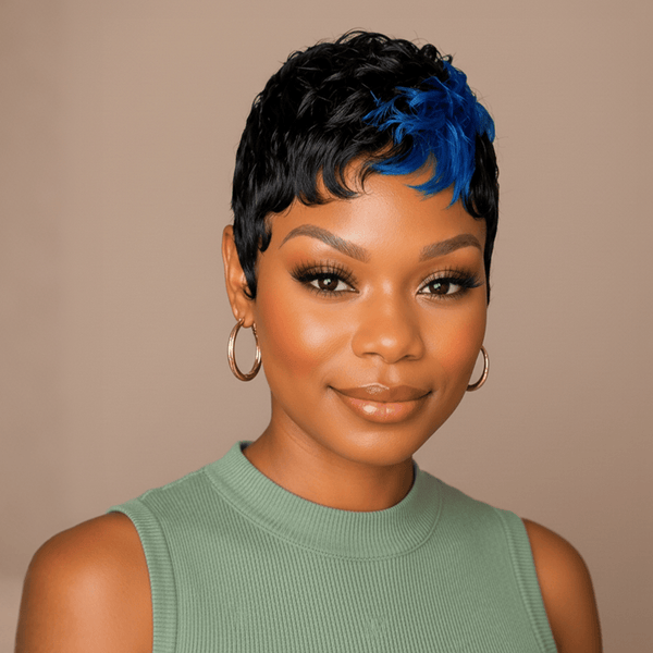 BeQueen Wig PIXIE WIGS Bequeen Highlight Blue Pixie Cut Wig Special Style