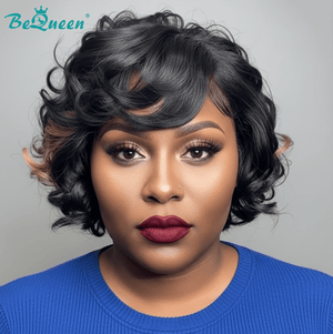 BeQueen Wig Bequeen Highlight Bronze Wave Frontal Lace Bob Wig