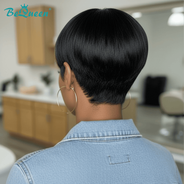 BeQueen Wig PIXIE WIGS Bequeen Highlight Brown Machine Made Pixie Wig