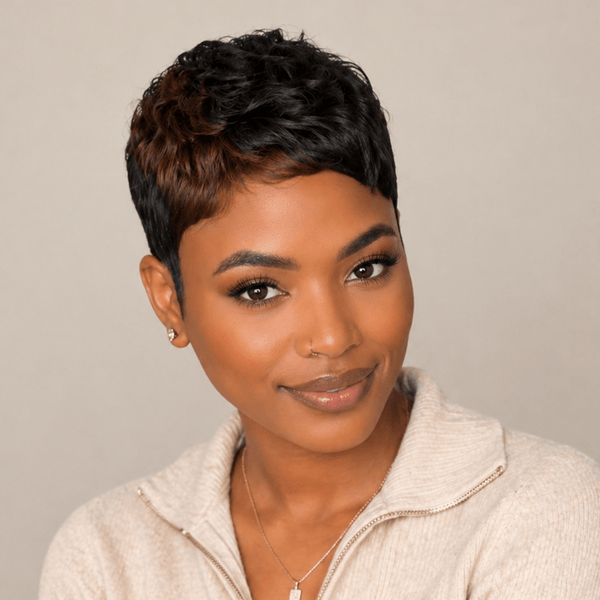 BeQueen Wig PIXIE WIGS Bequeen Highlight Brown Pixie Cut Wig Special Style
