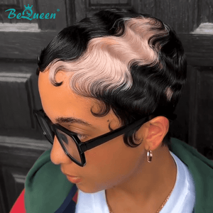 BeQueen Wig PIXIE WIGS Bequeen Highlight Cotton Candy Finger Wave Pixie Wig