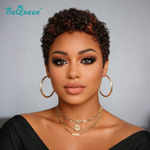 BeQueen Wig PIXIE WIGS Bequeen Highlight Curly Pixie Cut Lace Wig