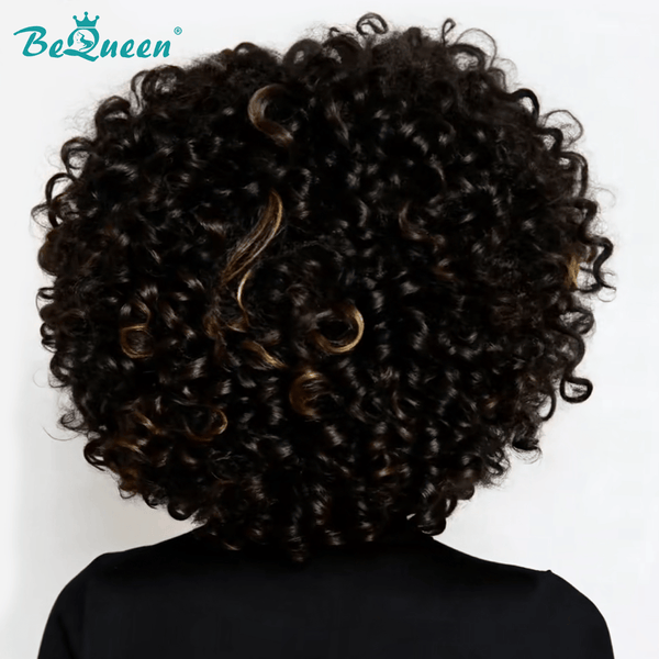 BeQueen Wig Bequeen Highlight Golden Kinky Curly 1B Bob Wig