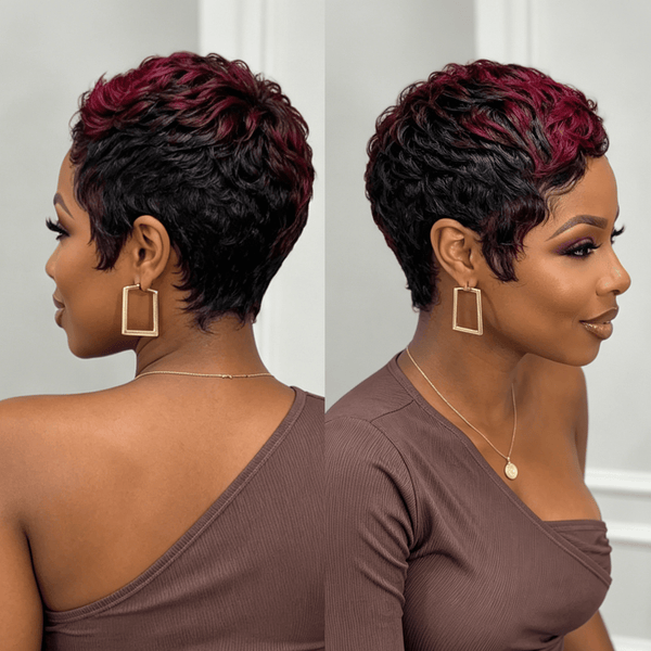 BeQueen Wig PIXIE WIGS Bequeen Highlight Red Super Short Wave Style Pixie Wig
